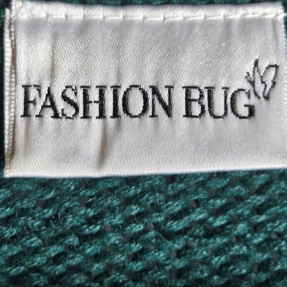 Vintage Holiday Cardigan Cute Sweater Embroidered Dark Green Women's Size Large - Picture 8 of 9